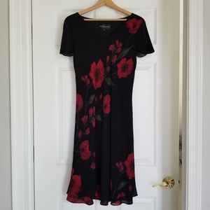 Donna Ricco New York Black/Red Floral Dress